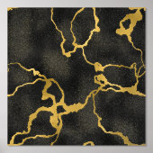 Luxury Black Background Gold Patroon Accent Folie Afdrukken (Voorkant)