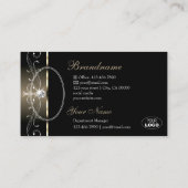Luxury Black Beige  Borders Logo en foto Visitekaartje (Achterkant)