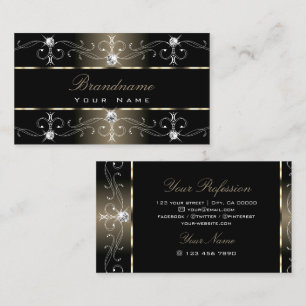 Luxury Black Beige grenzen Juwelen Ornamenten Visitekaartje