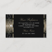 Luxury Black Beige  grenzen Juwelen Ornamenten Visitekaartje (Achterkant)