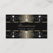 Luxury Black Beige  grenzen Juwelen Ornamenten Visitekaartje (Voorkant)