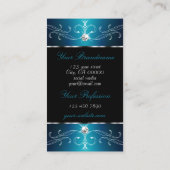 Luxury Black Blauwgroen Blue  Ornamenten met foto Visitekaartje (Achterkant)