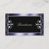 Luxury  Black Blue Sparkle Diamonds Ornament Visitekaartje (Voorkant)