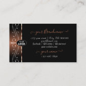 Luxury Black Brown  Borders Joden met Logo Visitekaartje (Achterkant)