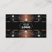 Luxury Black Brown  Borders Joden met Logo Visitekaartje (Voorkant)
