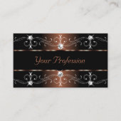 Luxury Black Brown  Borders Joden voegen foto toe Visitekaartje (Voorkant)