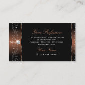 Luxury Black Brown  Borders Juwelen Ornamenten Visitekaartje (Achterkant)