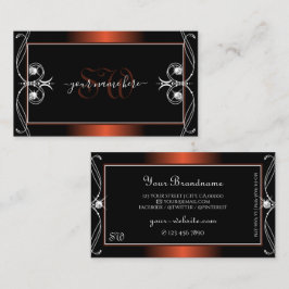 Luxury Black Copper Sparkle Jewels Initialen  Visitekaartje