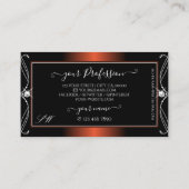 Luxury Black Copper Sparkle Jewels Monogram  Visitekaartje (Achterkant)