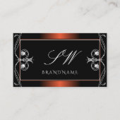 Luxury Black Copper Sparkle Jewels Monogram  Visitekaartje (Voorkant)