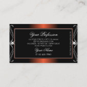 Luxury Black Copper Sparkle Jewels  Ornament Visitekaartje (Achterkant)