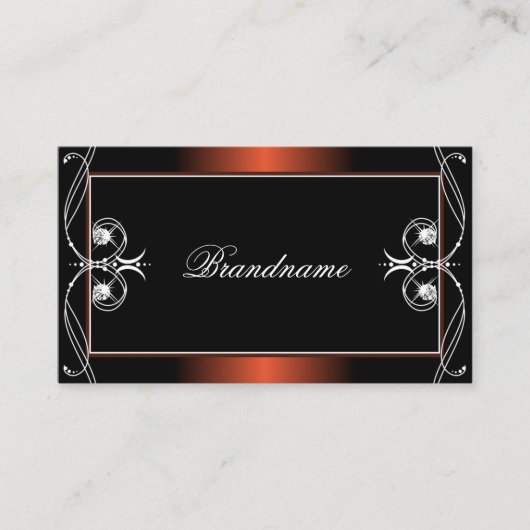 Luxury Black Copper Sparkle Jewels  Ornament Visitekaartje (Voorkant)