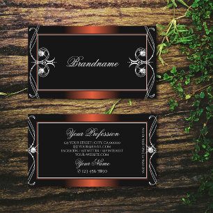 Luxury Black Copper Sparkle Jewels  Ornament Visitekaartje