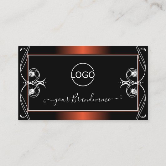 Luxury Black Copper Sparkle Jewels Voeg  Logo toe Visitekaartje (Voorkant)