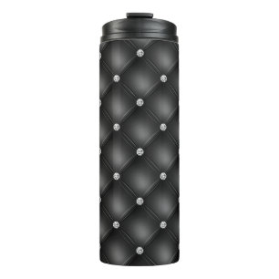 Luxury Black Diamond Tufted Pattern Thermosbeker