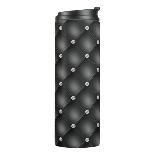 Luxury Black Diamond Tufted Pattern Thermosbeker (Gedraaid links)