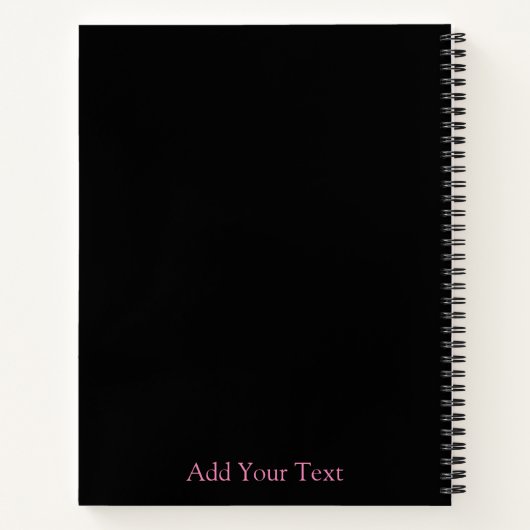 Luxury Black Elegant Floral add Jouw tekst Notitieboek (Achterkant)