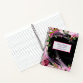 Luxury Black Elegant Floral add Jouw tekst Notitieboek (Binnen)