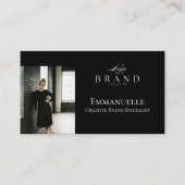 Luxury Black Elegant Photo Layout Real Estate Logo Visitekaartje (Voorkant)