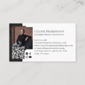 Luxury Black Elegant Photo Layout Real Estate  Visitekaartje (Achterkant)