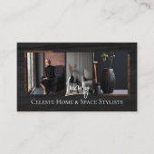 Luxury Black Elegant Photo Layout Real Estate  Visitekaartje (Voorkant)