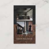Luxury Black Elegant Photo Layout Real Estate  Visitekaartje (Voorkant)
