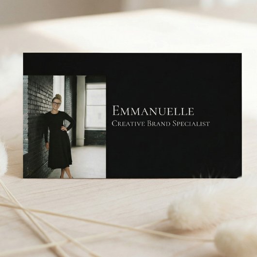 Luxury Black Elegant Photo Layout Real Estate Visitekaartje