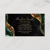 Luxury Black & Emerald Green Marble with Gold Glit Visitekaartje (Achterkant)