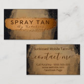 Luxury Black en Bronze Mobile Spray Tan Visitekaartje (Voorkant / Achterkant)