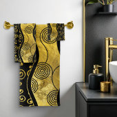 Luxury Black en Gold African Pattern Bad Handdoek