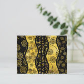 Luxury Black en Gold African Pattern Briefkaart (Staand voorkant)