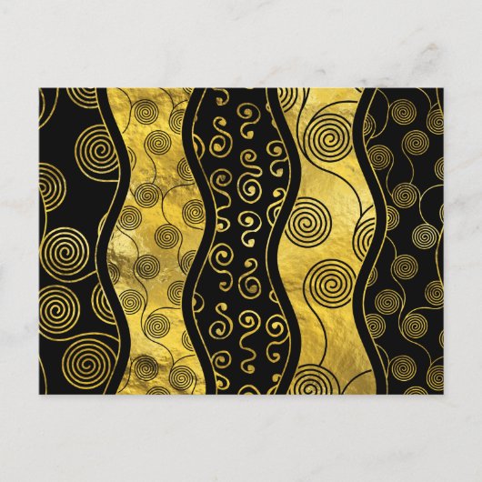 Luxury Black en Gold African Pattern Briefkaart (Voorkant)