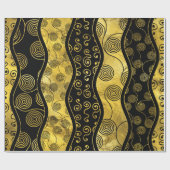 Luxury Black en Gold African Pattern Cadeaupapier (Vlak)