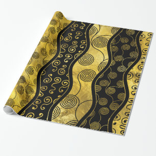Luxury Black en Gold African Pattern Cadeaupapier