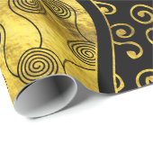 Luxury Black en Gold African Pattern Cadeaupapier (Rol Hoek)