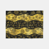 Luxury Black en Gold African Pattern Fleece Deken (Voorkant (Horizontaal))