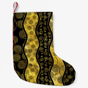Luxury Black en Gold African Pattern Kleine Kerstsok