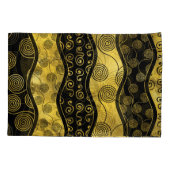 Luxury Black en Gold African Pattern Kussensloop (Achterkant)