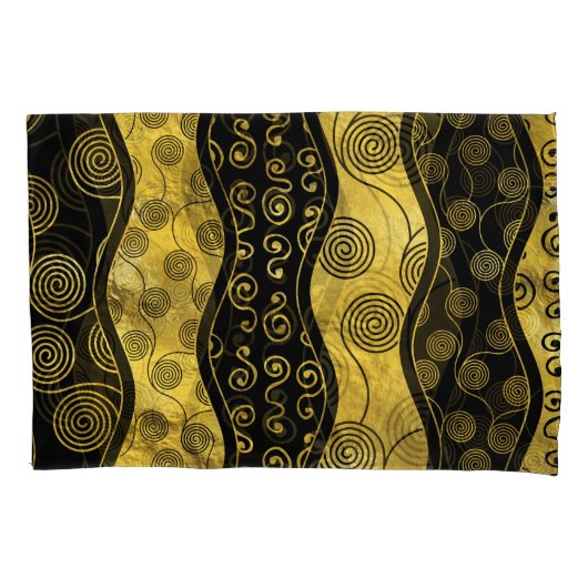 Luxury Black en Gold African Pattern Kussensloop (Voorkant)