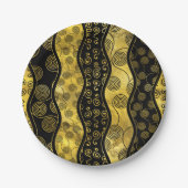 Luxury Black en Gold African Pattern Papieren Bordje (Voorkant)