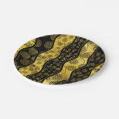 Luxury Black en Gold African Pattern Papieren Bordje (Gekanteld)