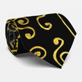 Luxury Black en Gold African Pattern Stropdas (Opgerold)