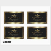 Luxury Black en Gold Brown Glitter-productlabels Rechthoekige Sticker (Vel)