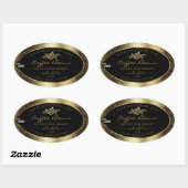 Luxury Black en Gold Brown Product Labels Logo (Vel)