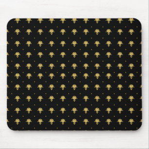 Luxury Black en Gold  Damask-patroon Muismat