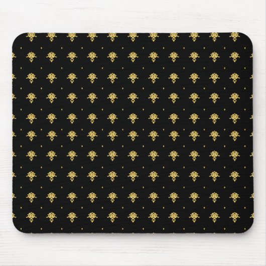 Luxury Black en Gold  Damask-patroon Muismat (Voorkant)