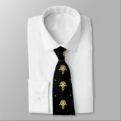 Luxury Black en Gold Damask-patroon Stropdas (Gebonden)