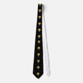 Luxury Black en Gold Damask-patroon Stropdas (Voorkant)