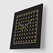 Luxury Black en Gold  Damask-patroon Vierkante Klok (Hoek)