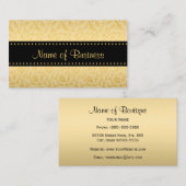 Luxury Black en Gold Floral Damask Visitekaartje (Voorkant / Achterkant)